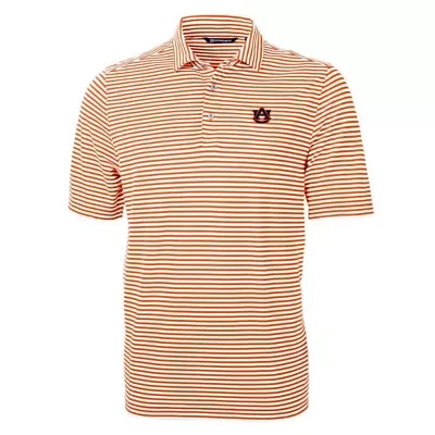 NCAA Auburn Tigers Virtue Eco Pique Stripe Recycled Polo