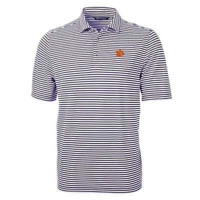 NCAA Clemson Tigers Virtue Eco Pique Stripe Recycled Polo