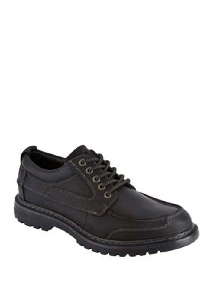 Mens Overton Leather Rugged Casual Oxford Shoe with Stain Defender