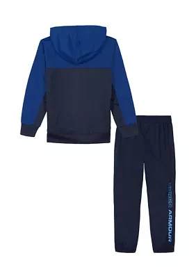Toddler Boys Color Blocked Full Zip Hoodie and Joggers Set