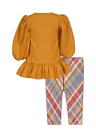 Baby Girls Harvest Motif Top and Printed Leggings Set