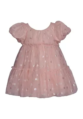 Baby Girls Foil Dot Mesh Tiered Party Dress