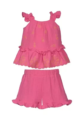 Baby Girls Two Piece Gauze Set