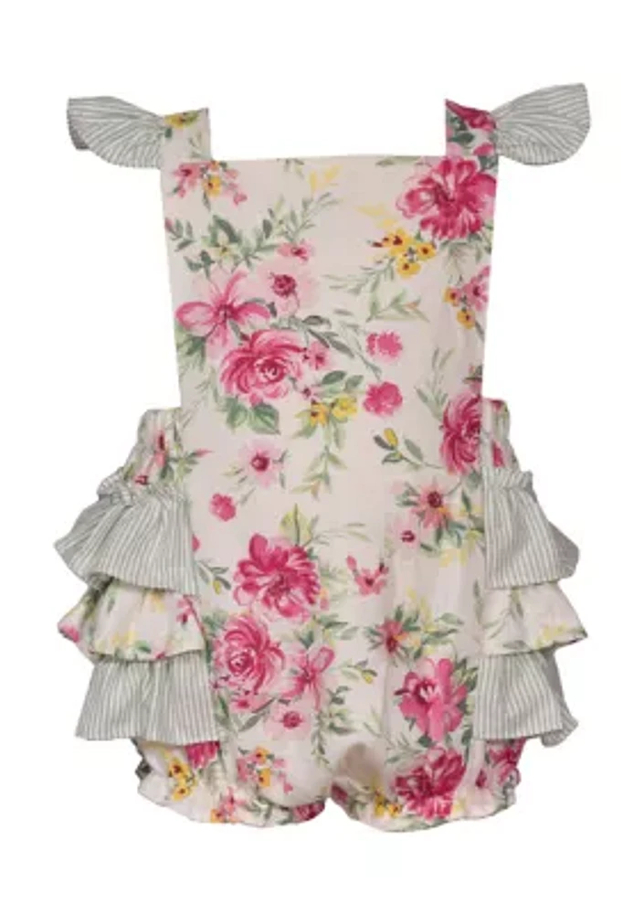 Baby Girls Flutter Sleeve Floral Printed Bodysuit