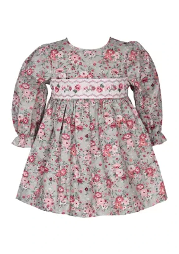 Toddler Girls Printed Smocked Dress