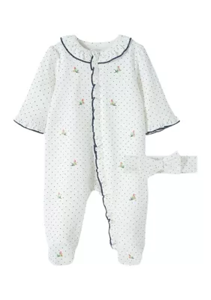 Baby Girls Footie and Headband Set