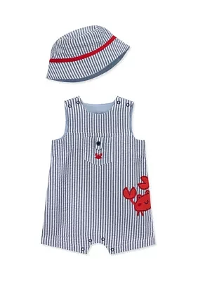 Baby Boys Crab Sunsuit with Hat