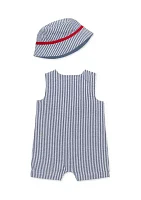 Baby Boys Crab Sunsuit with Hat