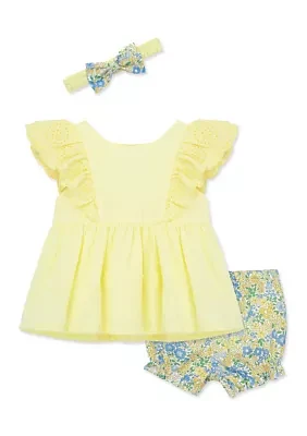 Baby Girls Sunny Floral Sunsuit with Headband