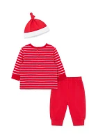 Baby Boys Santa Joggers Set with Hat