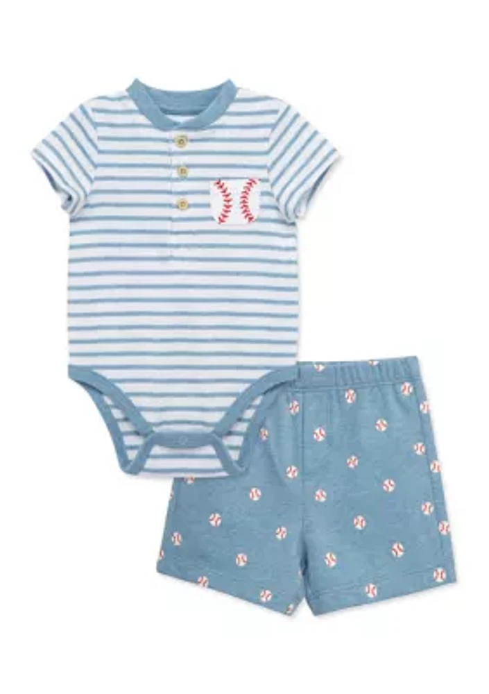 Baby Boys Baseball Shorts Set