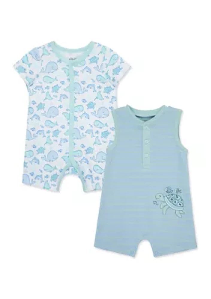 Baby Boys Sea Life Two Pack Rompers