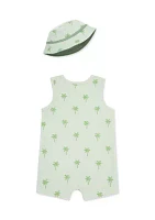 Baby Boys Palm Tree Romper with Hat