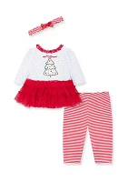 Baby Girls Sparkle Tree Dress with Leggings and Headband