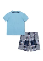 Baby Boys Crab Polo Shorts Set