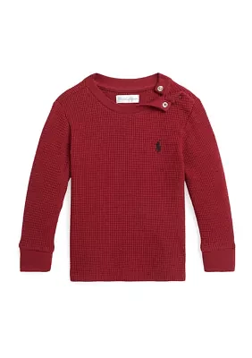Baby Boys Waffle Knit Cotton Long Sleeve T-Shirt