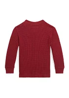 Baby Boys Waffle Knit Cotton Long Sleeve T-Shirt