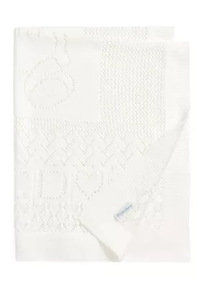Baby Boys Pointelle Knit Organic Cotton Blanket