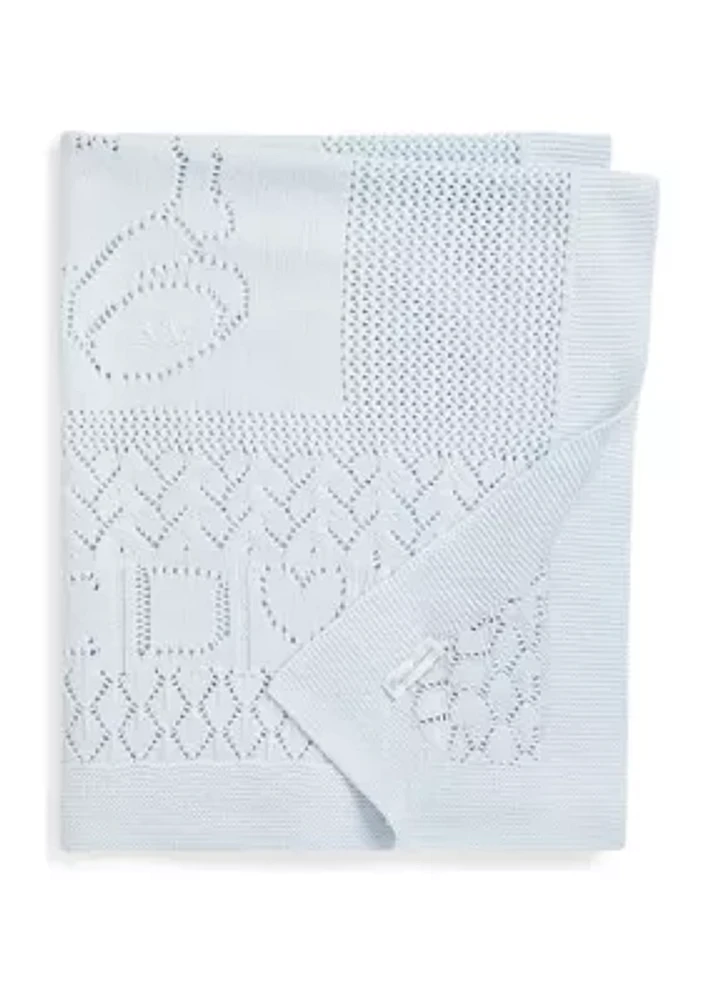 Baby Boys Pointelle Knit Organic Cotton Blanket
