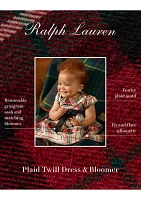 Baby Girls Plaid Twill Dress & Bloomer