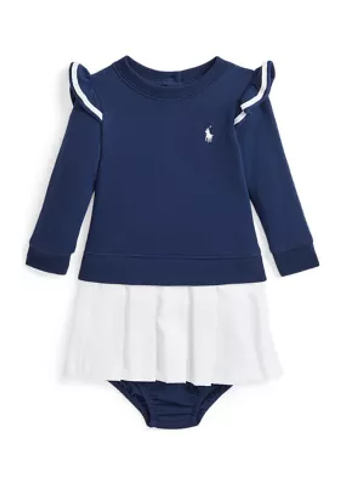 Baby Girls Woven Skirt Terry Dress & Bloomer
