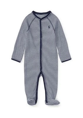 Baby Boys Striped Cotton Jersey Coverall