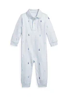 Baby Boys Polo Pony Soft Cotton Coverall