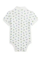 Baby Boys Crab Print Soft Cotton Polo Bodysuit
