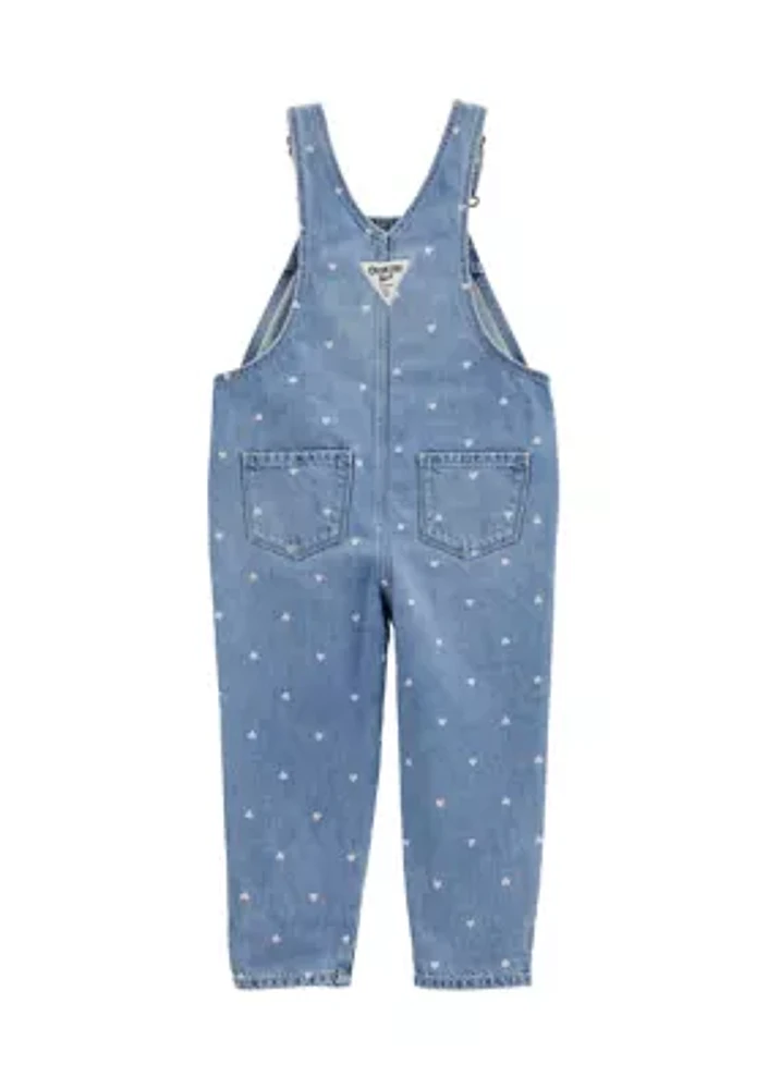 Toddler Girls Heart Overalls