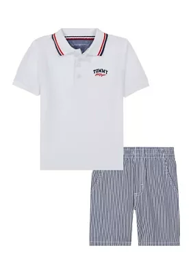 Toddler Boys 2 Piece Polo Shorts Set
