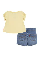 Baby Girls Fruity Graphic T-Shirt and Shorts Set