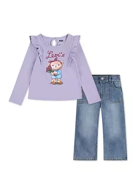 Toddler Girls T-Shirt and Jeans Set