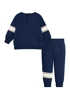 Baby Boys Varsity Knit Graphic Sweatshirt and Joggers Set