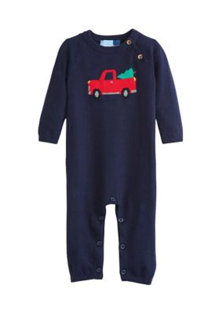 Baby Boys Holiday Truck One Piece Sweater