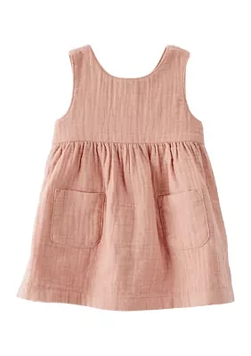 Baby Girls Sleeveless Woven Skirtall
