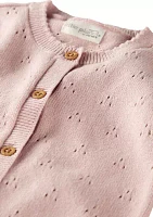 Baby Girls Pointelle Sweater Knit Bodysuit