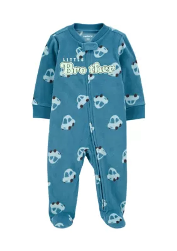 Baby Boys Microfleece Printed Footie Pajamas