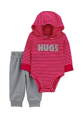 Baby Boys Hooded Bodysuit and Pants Set