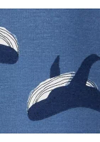 Baby Boys Whale Printed Footie Pajamas