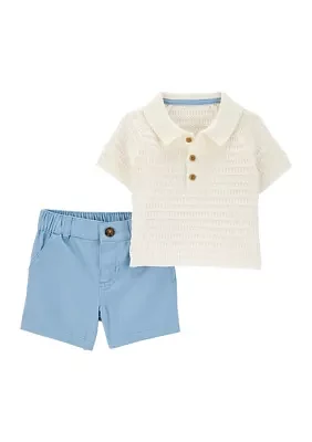 Baby Boys Polo Shirt and Shorts Set