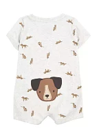 Baby Boys Dog Print Romper