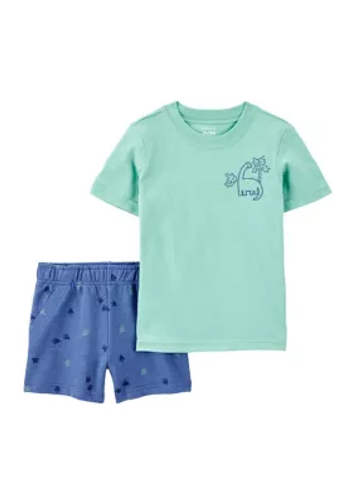 Baby Boys T-Shirt and Printed Shorts Set