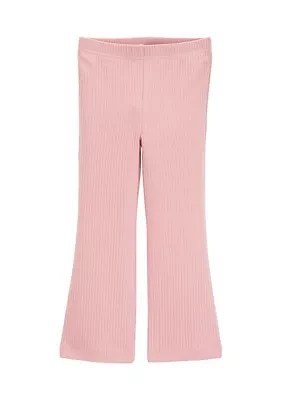 Toddler Girls Ribbed Knit Flare Pants