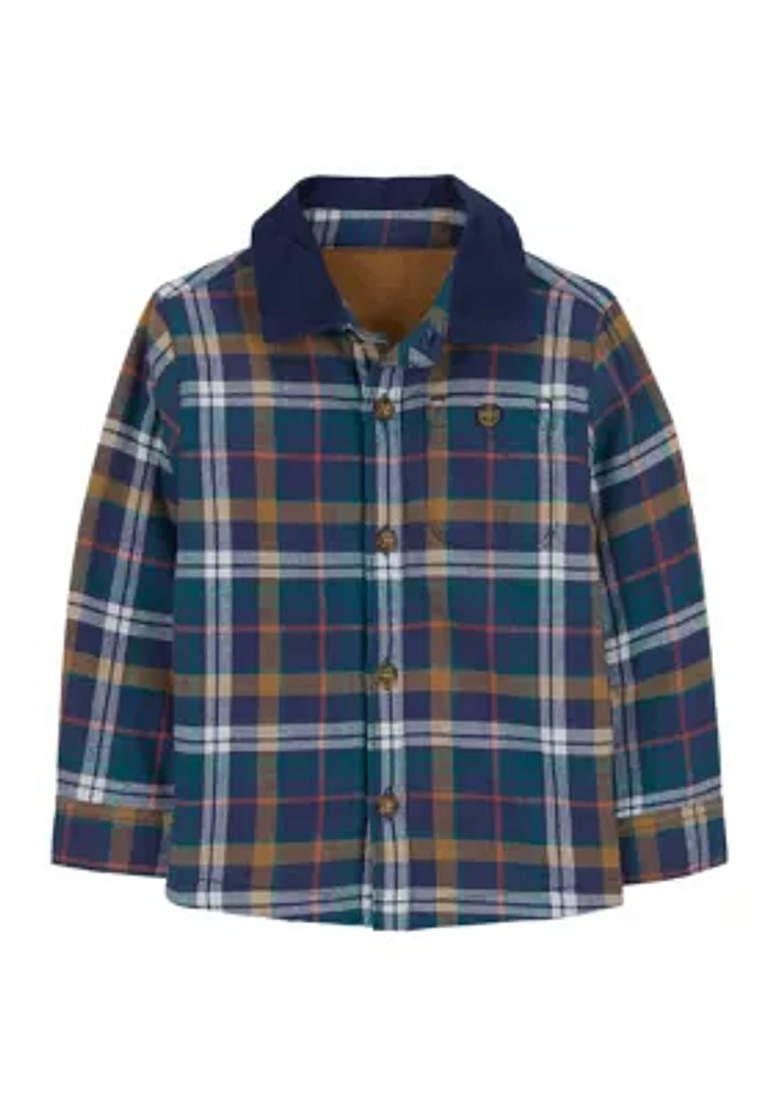 Toddler Boys Printed Shirt Jacket