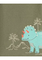 Toddler Boys Dinosaur Printed 4 Piece Pajama Set