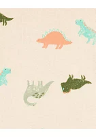 Toddler Boys Dinosaur Printed 4 Piece Pajama Set