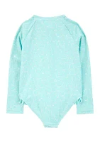 Toddler Girls Rash Guard One Piece Swimsuit