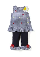 Toddler Girls Seersucker Ladybug Capri Set