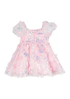 Baby Girls 3D Flower Sequin Dress