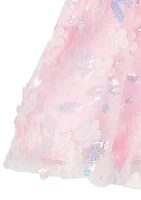 Baby Girls 3D Flower Sequin Dress
